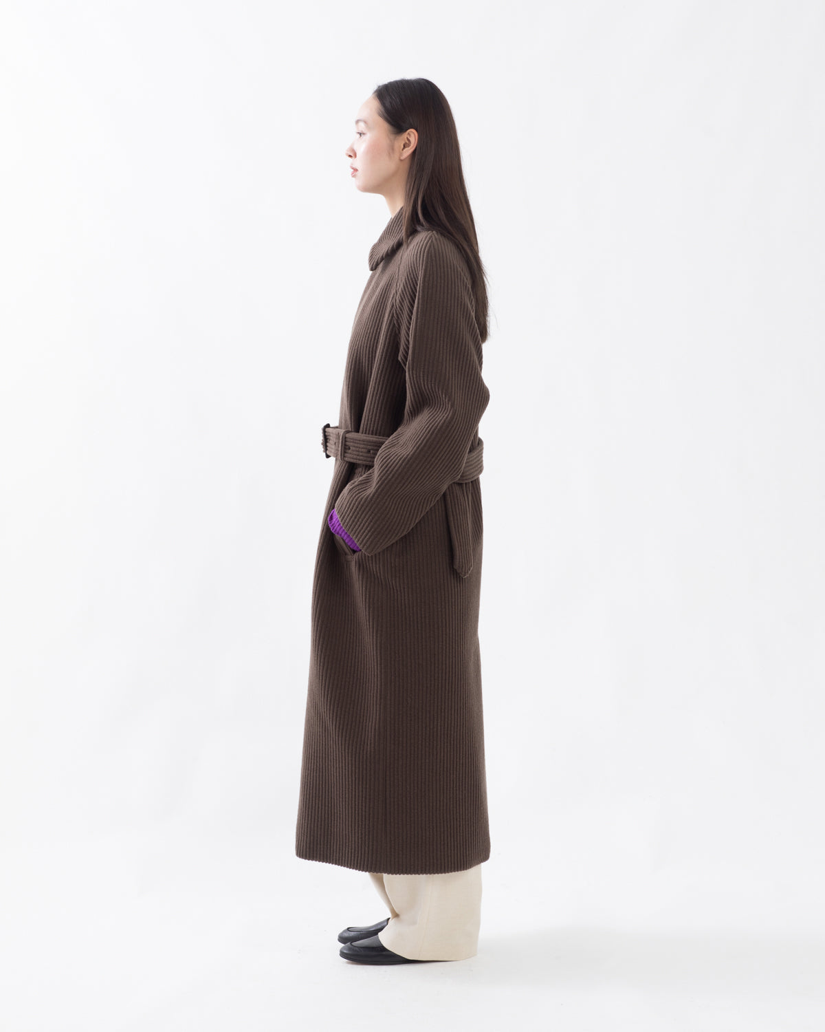 WOOL CASHMERE CORDUROY SOUTIEN COLLAR COAT (WOMEN'S)