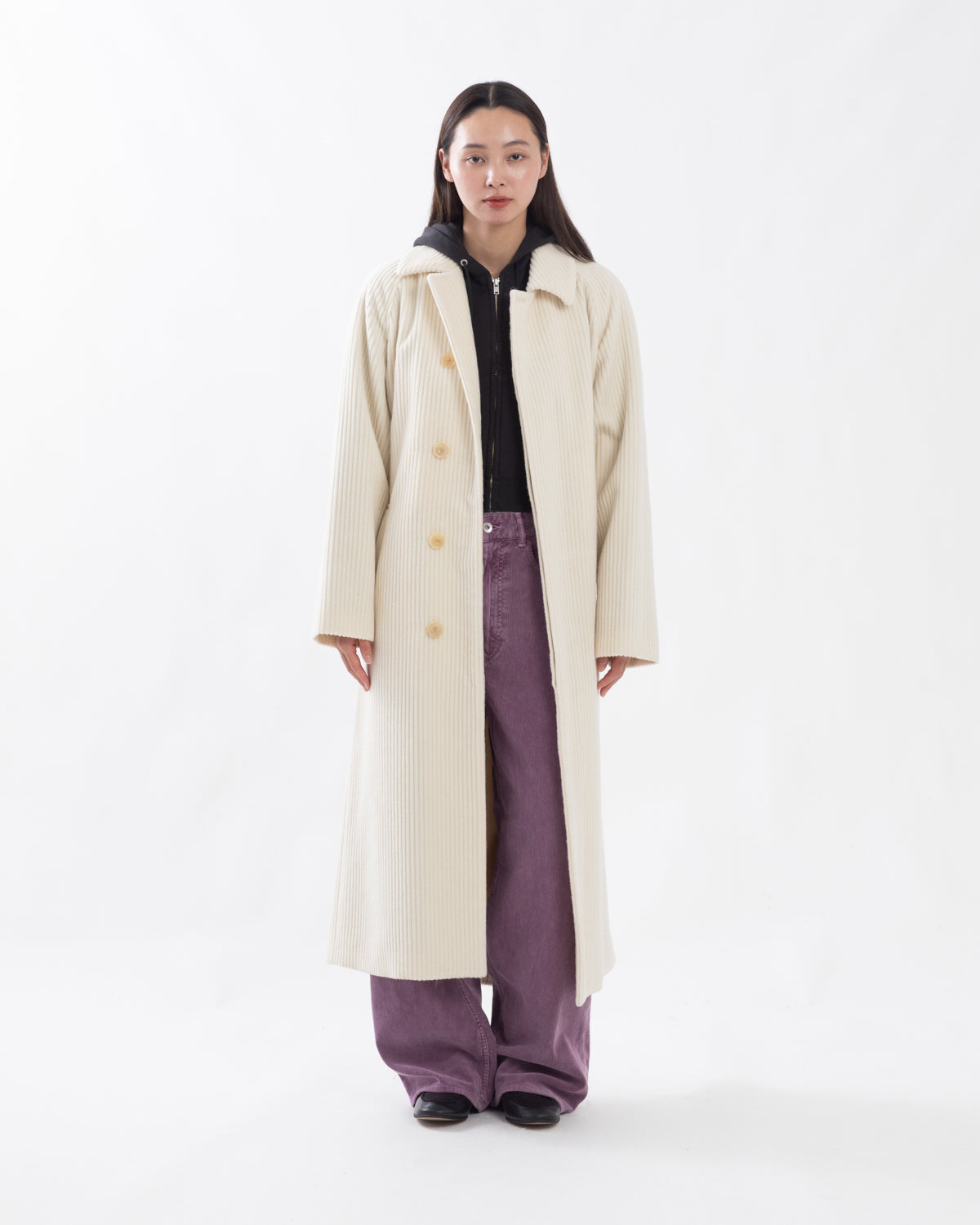 WOOL CASHMERE CORDUROY SOUTIEN COLLAR COAT (WOMEN'S)