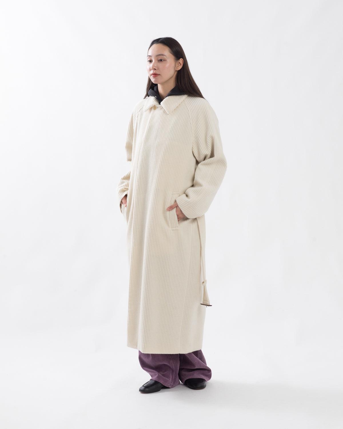 WOOL CASHMERE CORDUROY SOUTIEN COLLAR COAT (WOMEN'S)