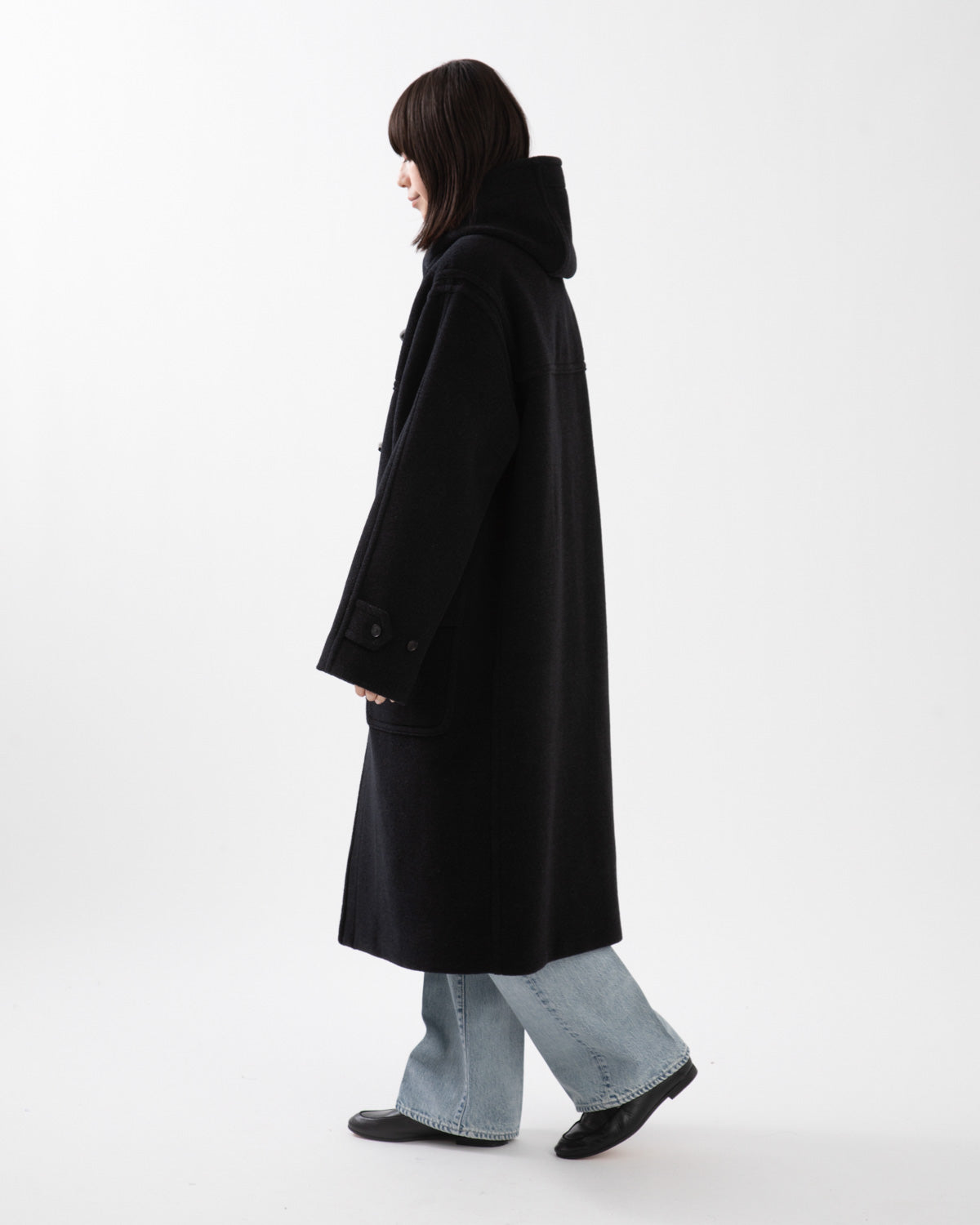 WOOL HERRINGBONE DUFFLE COAT (WOMEN'S)