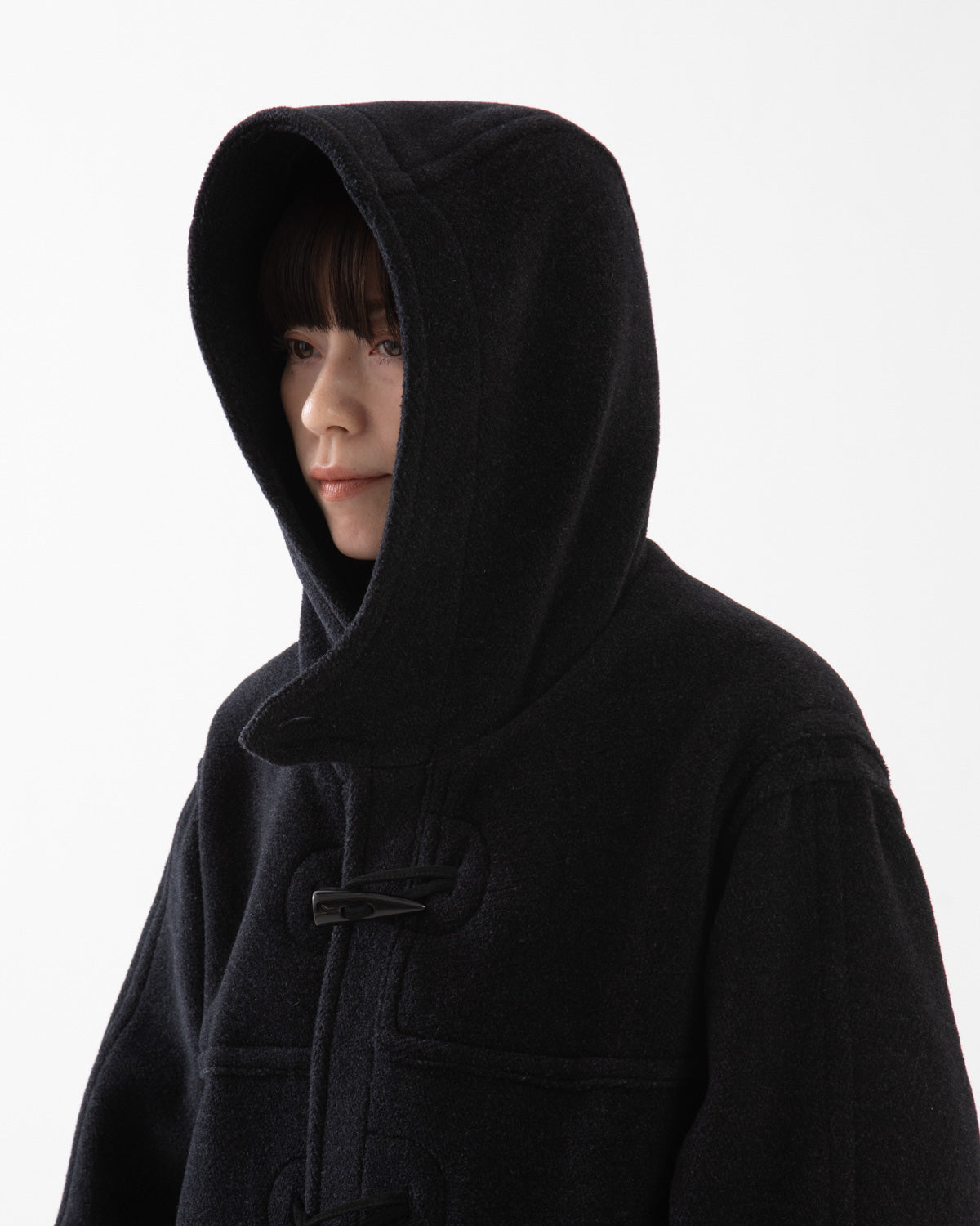 WOOL HERRINGBONE DUFFLE COAT (WOMEN'S)