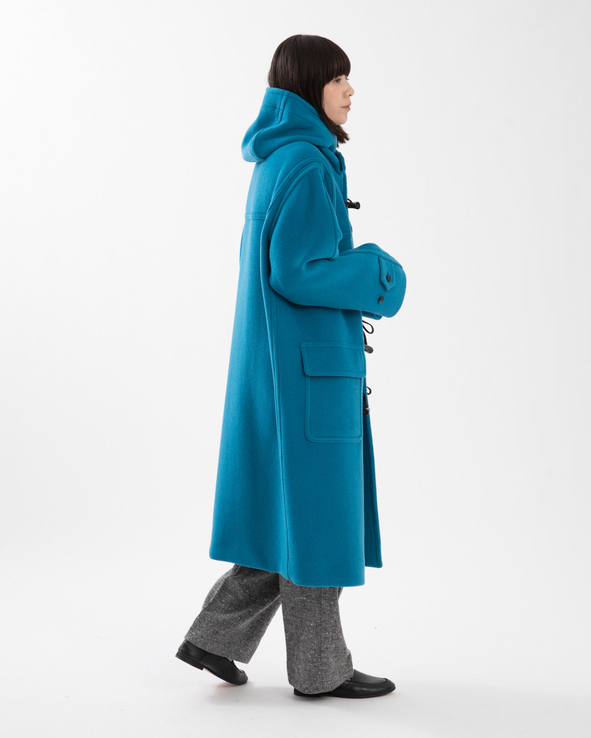WOOL HERRINGBONE DUFFLE COAT (WOMEN'S)