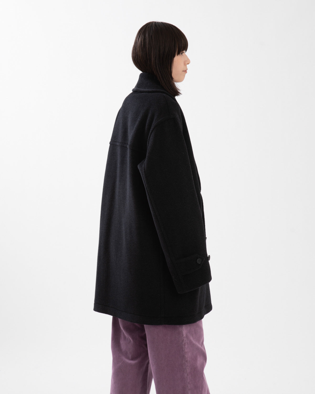 WOOL HERRINGBONE SHAWL COLLAR COAT (WOMEN'S)