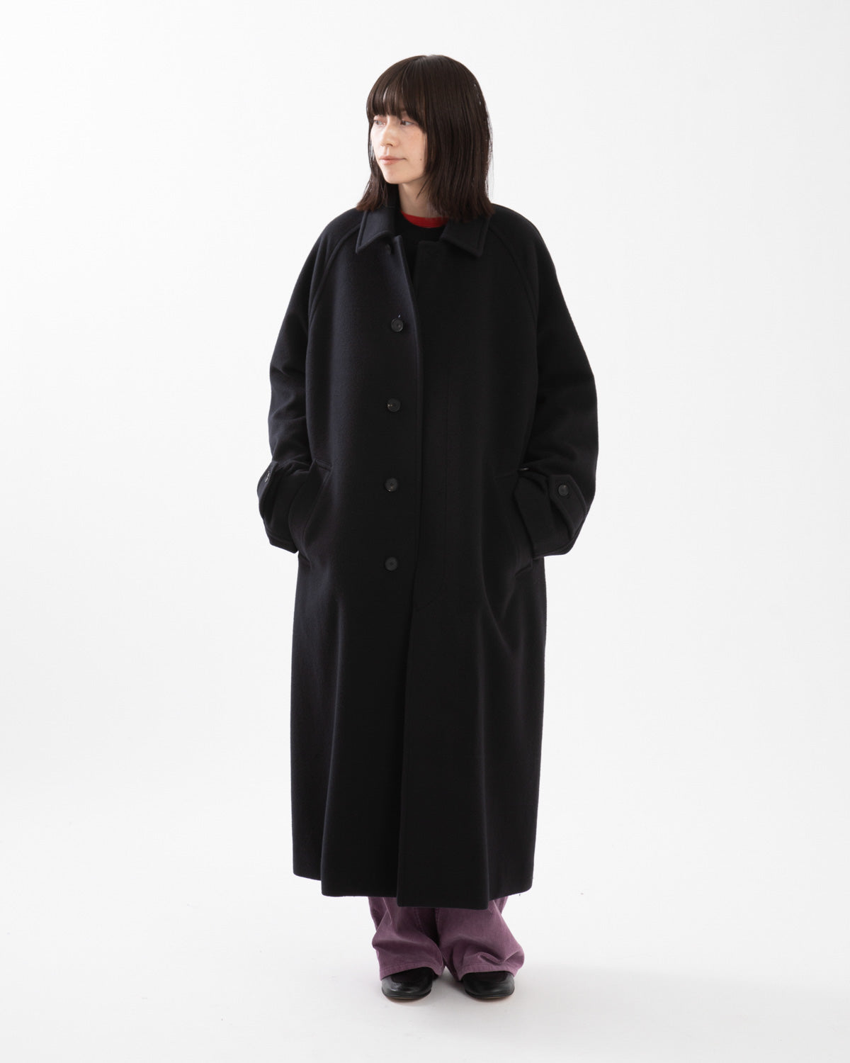 SUPER FINE WOOL MOSSER SOUTIEN COLLAR COAT (WOMEN'S)