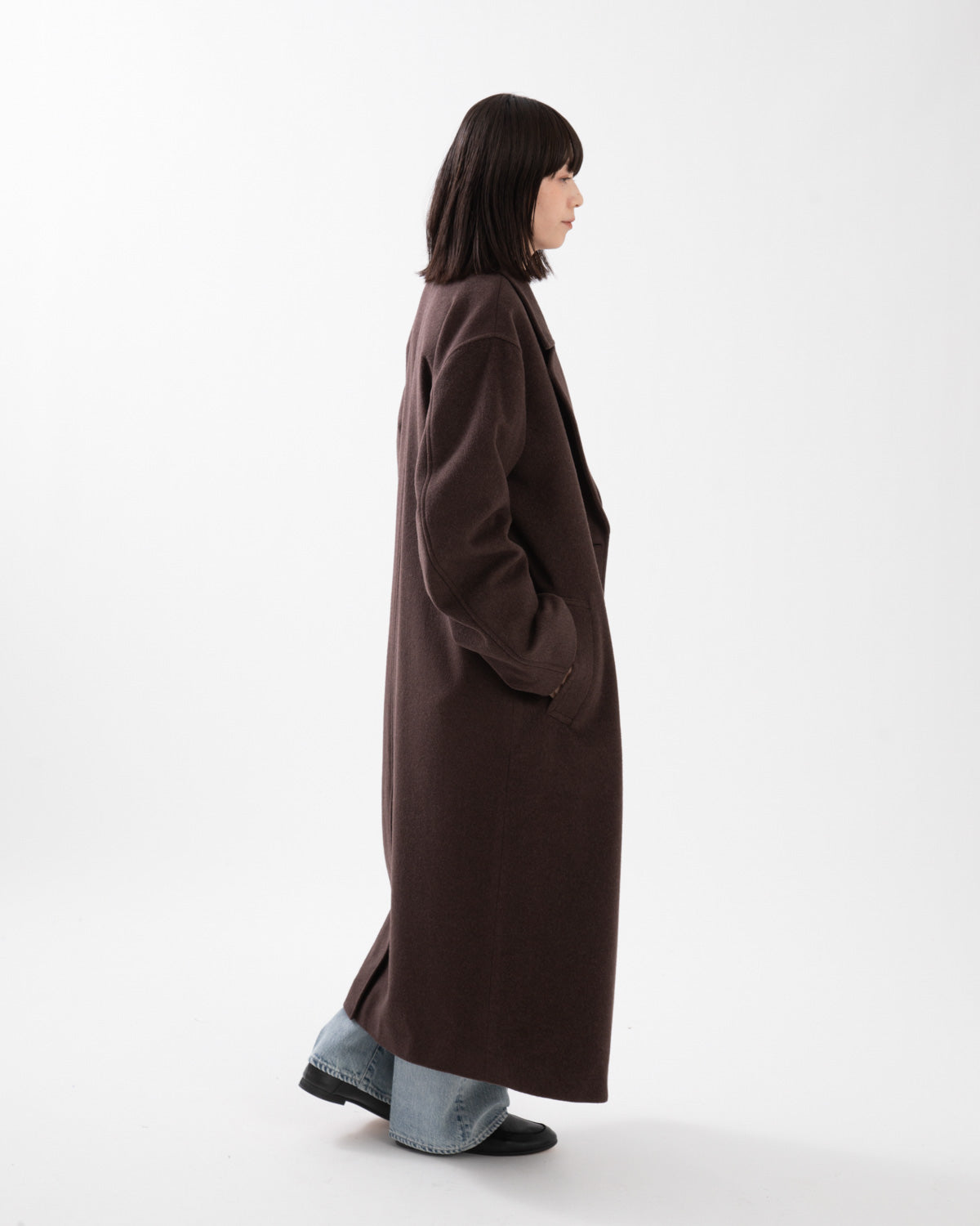 SUPER FINE WOOL MOSSER DOUBLE-BREASTED COAT