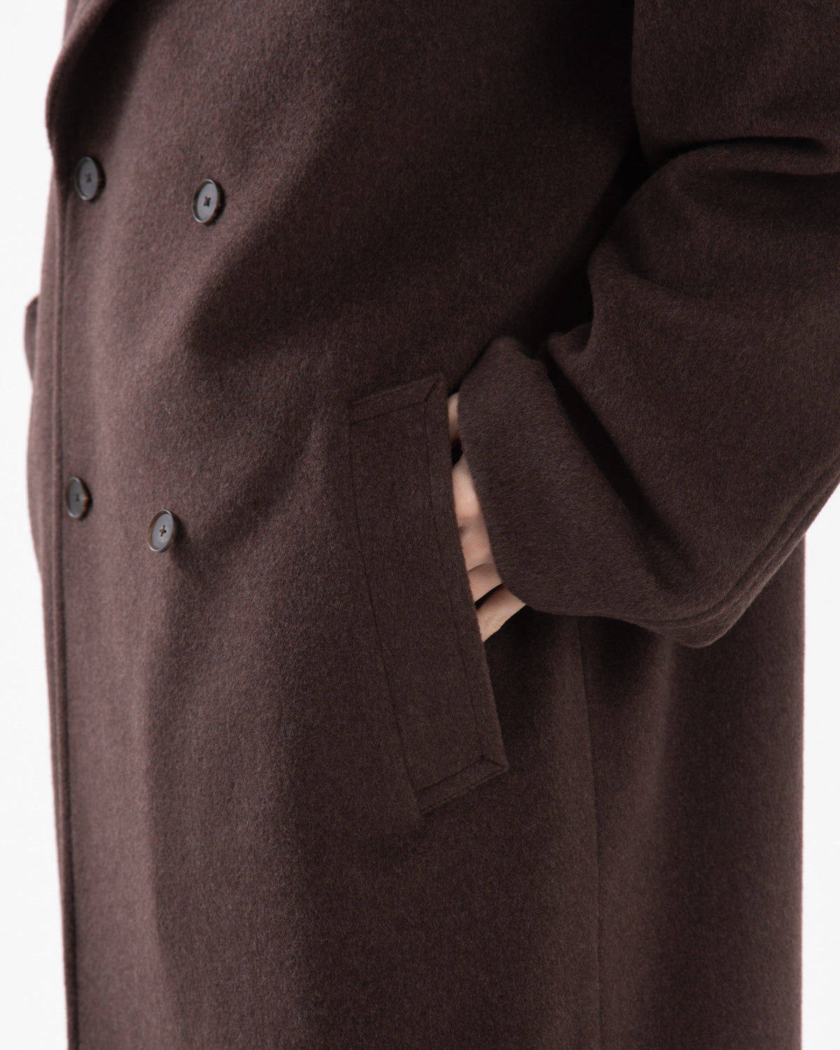 SUPER FINE WOOL MOSSER DOUBLE-BREASTED COAT