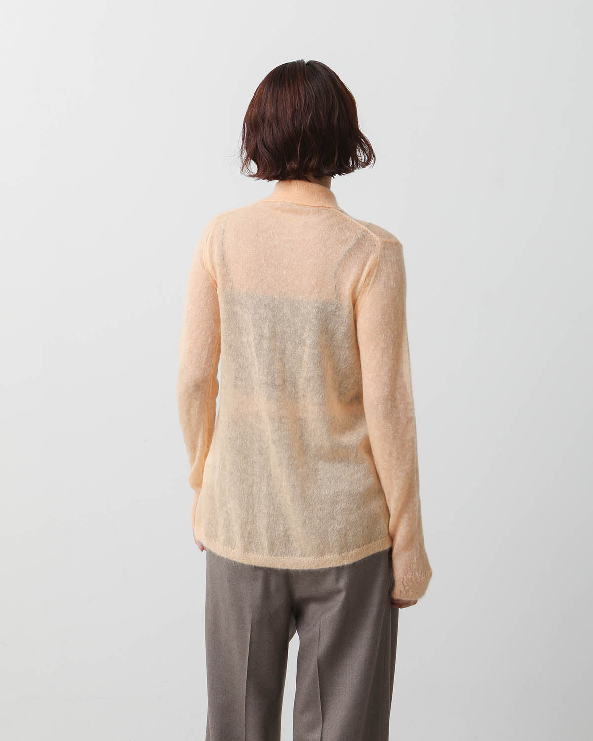 KID MOHAIR SHEER KNIT SHIRT CARDIGAN