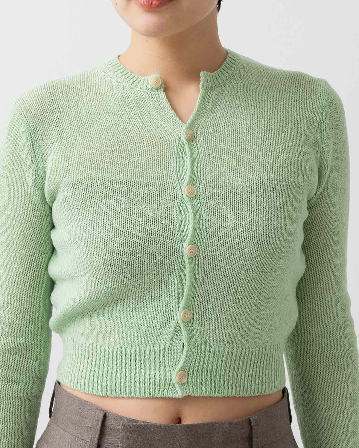 SUMMER CASHMERE KNIT CREW NECK CARDIGAN