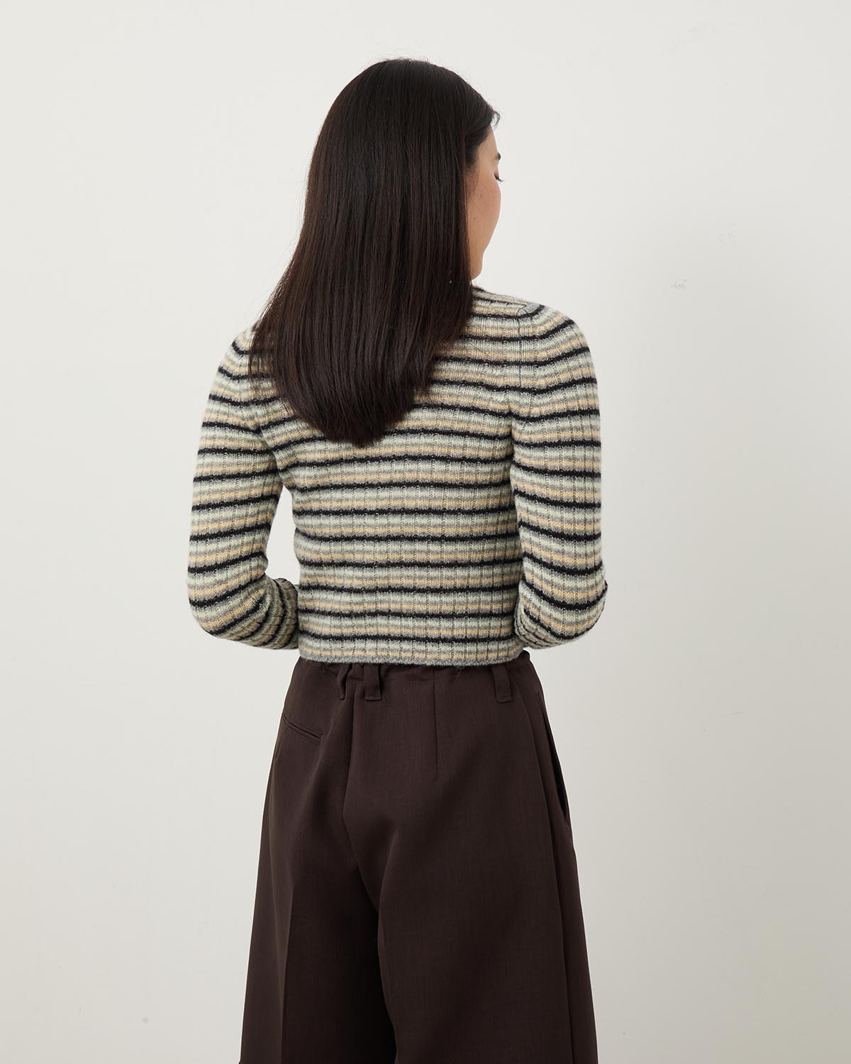 SHETLAND WOOL CASHMERE RIB KNIT BOAT-NECK P/O