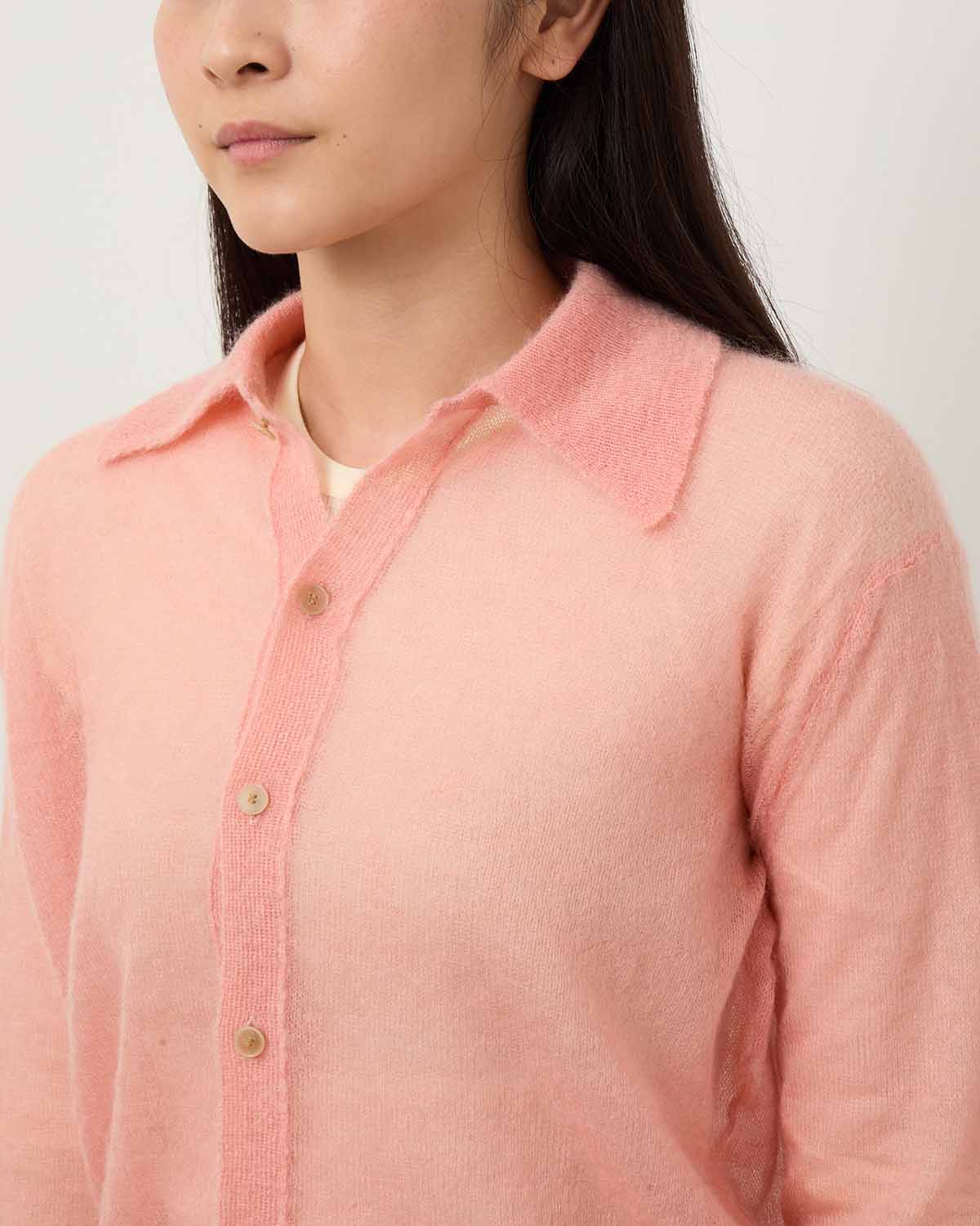 KID MOHAIR SHEER KNIT SHIRT CARDIGAN – COVERCHORD