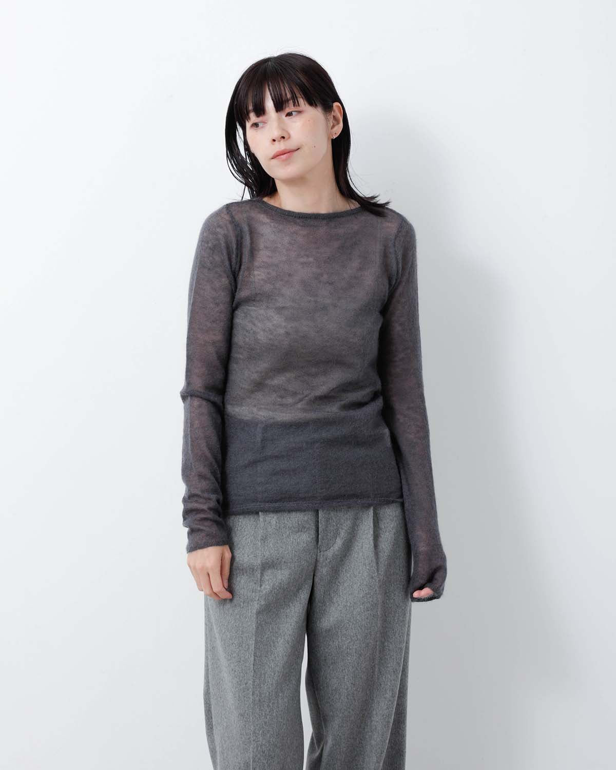 KID MOHAIR SHEER KNIT BOAT-NECK P/O – COVERCHORD