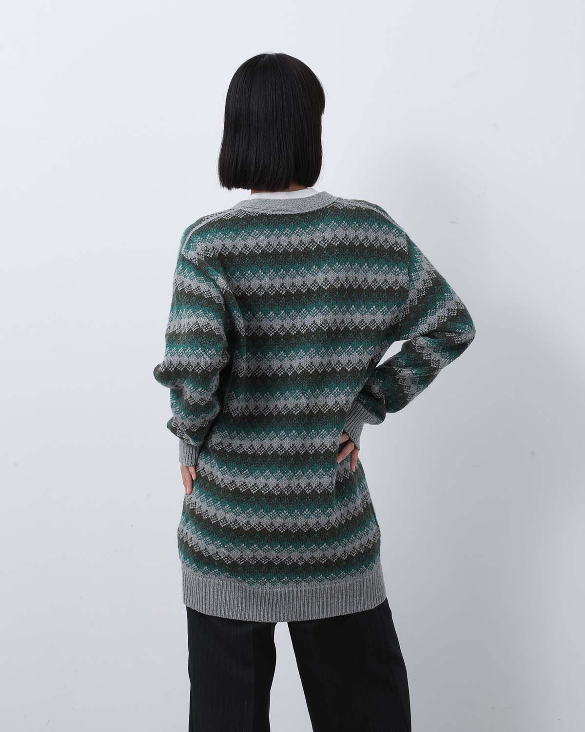 CASHMERE JACQUARD KNIT LONG CARDIGAN (WOMEN'S)