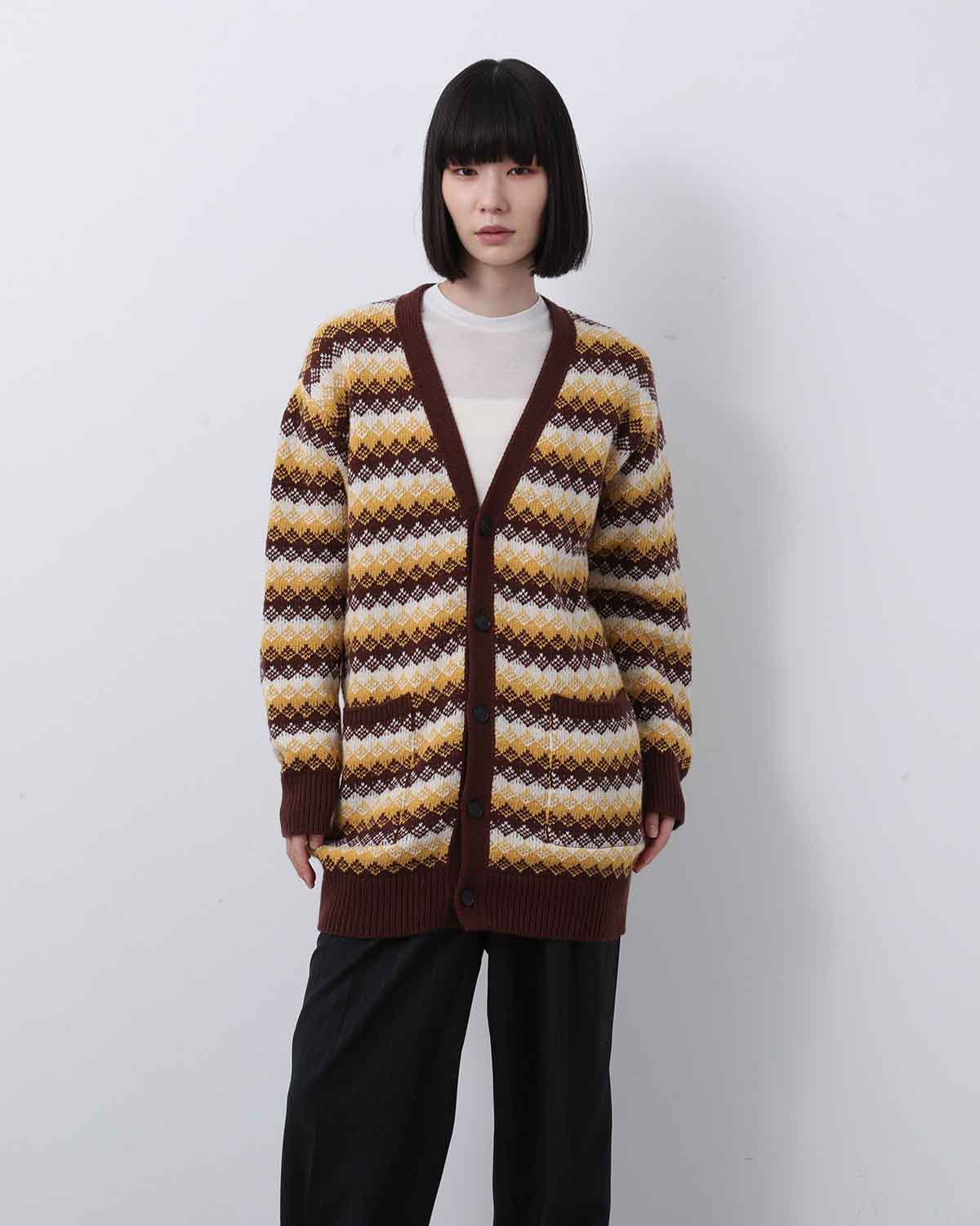 CASHMERE JACQUARD KNIT LONG CARDIGAN (WOMEN'S)