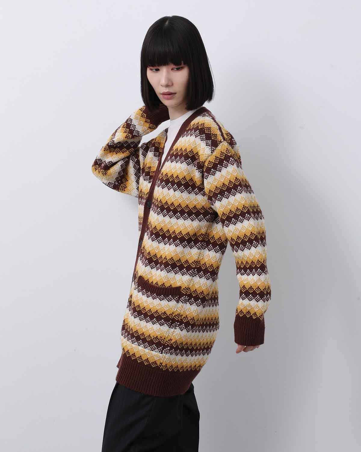 CASHMERE JACQUARD KNIT LONG CARDIGAN (WOMEN'S)