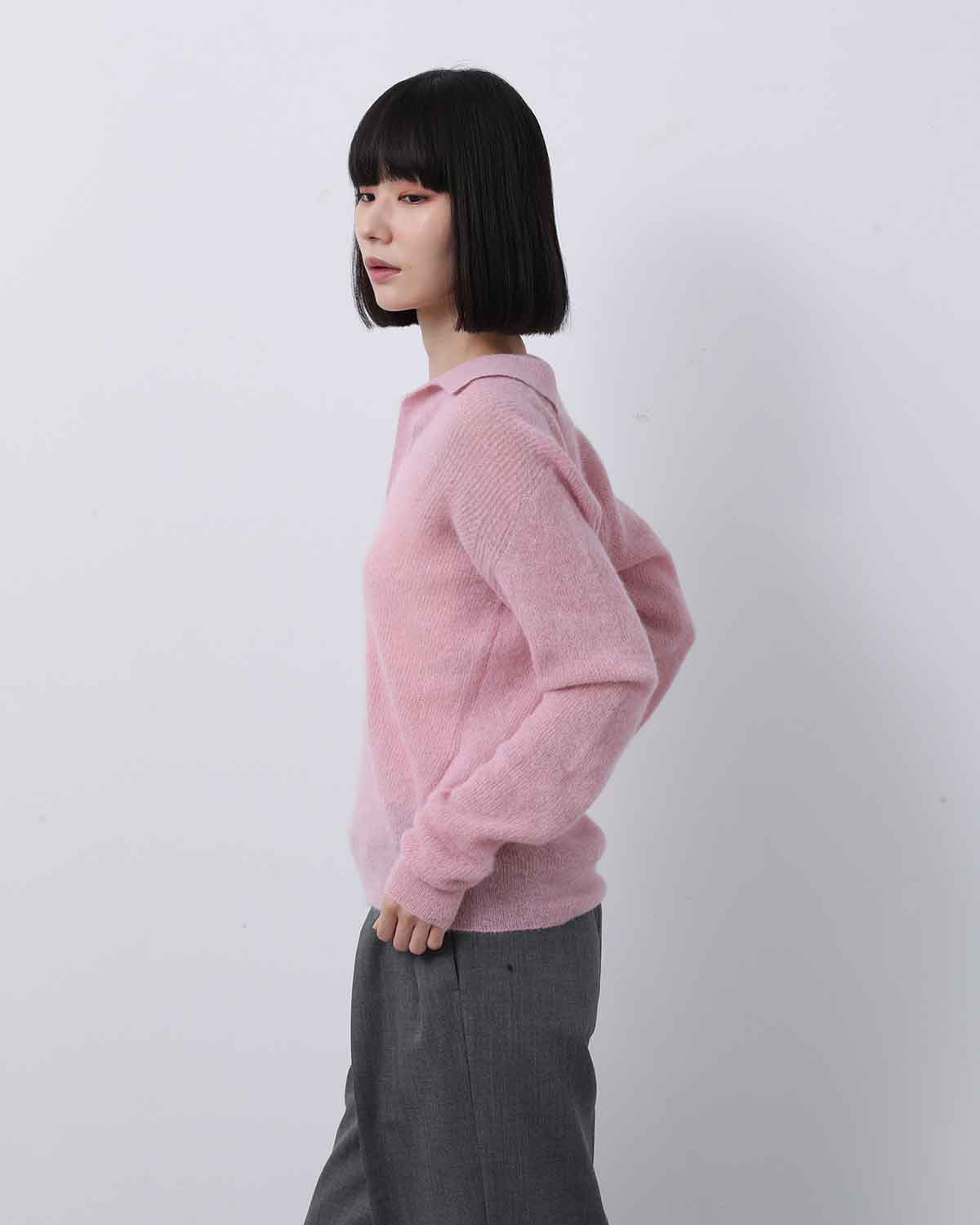 BABY SURI ALPACA SHEER KNIT SKIPPER POLO