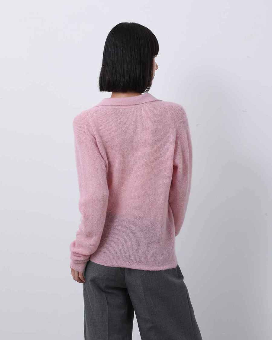 BABY SURI ALPACA SHEER KNIT SKIPPER POLO – COVERCHORD