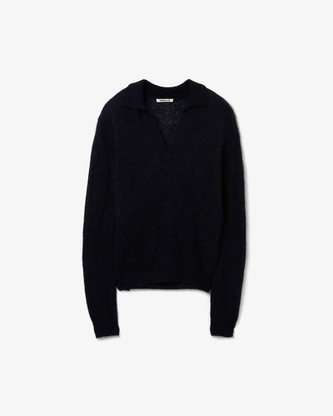 トップス BABY SURI ALPACA SHEER KNIT SKIPPER POLO BABY SURI ALPACA SHEER KNIT SKIPPER POLO #DARK BROWN