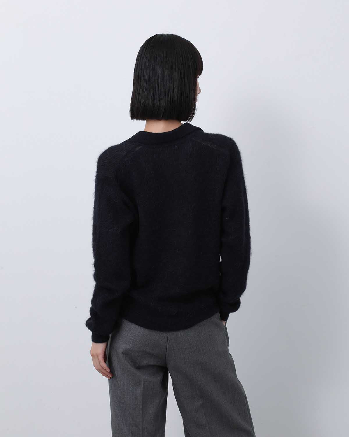 BABY SURI ALPACA SHEER KNIT SKIPPER POLO