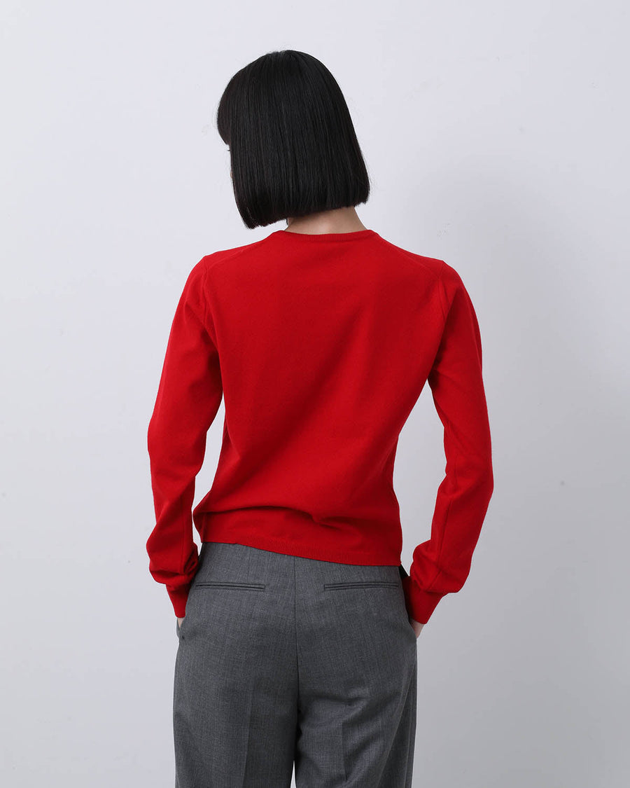 25AW HIGH TWIST WOOL KNIT VーNECK P/O RED AURALEE【オーラリー】High twist wool knit v-neck p/o 