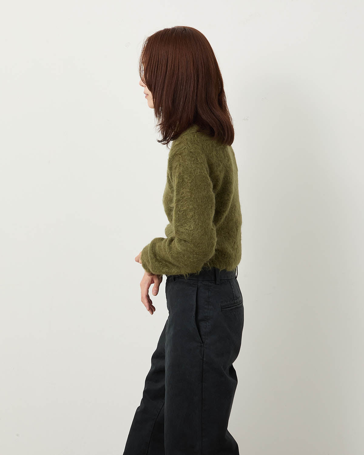 BRUSHED SUPER KID MOHAIR KNIT POLO (WOMEN'S)