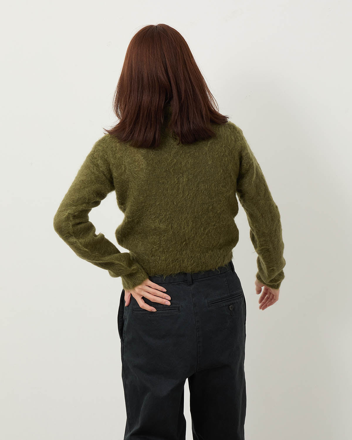 BRUSHED SUPER KID MOHAIR KNIT POLO (WOMEN'S)