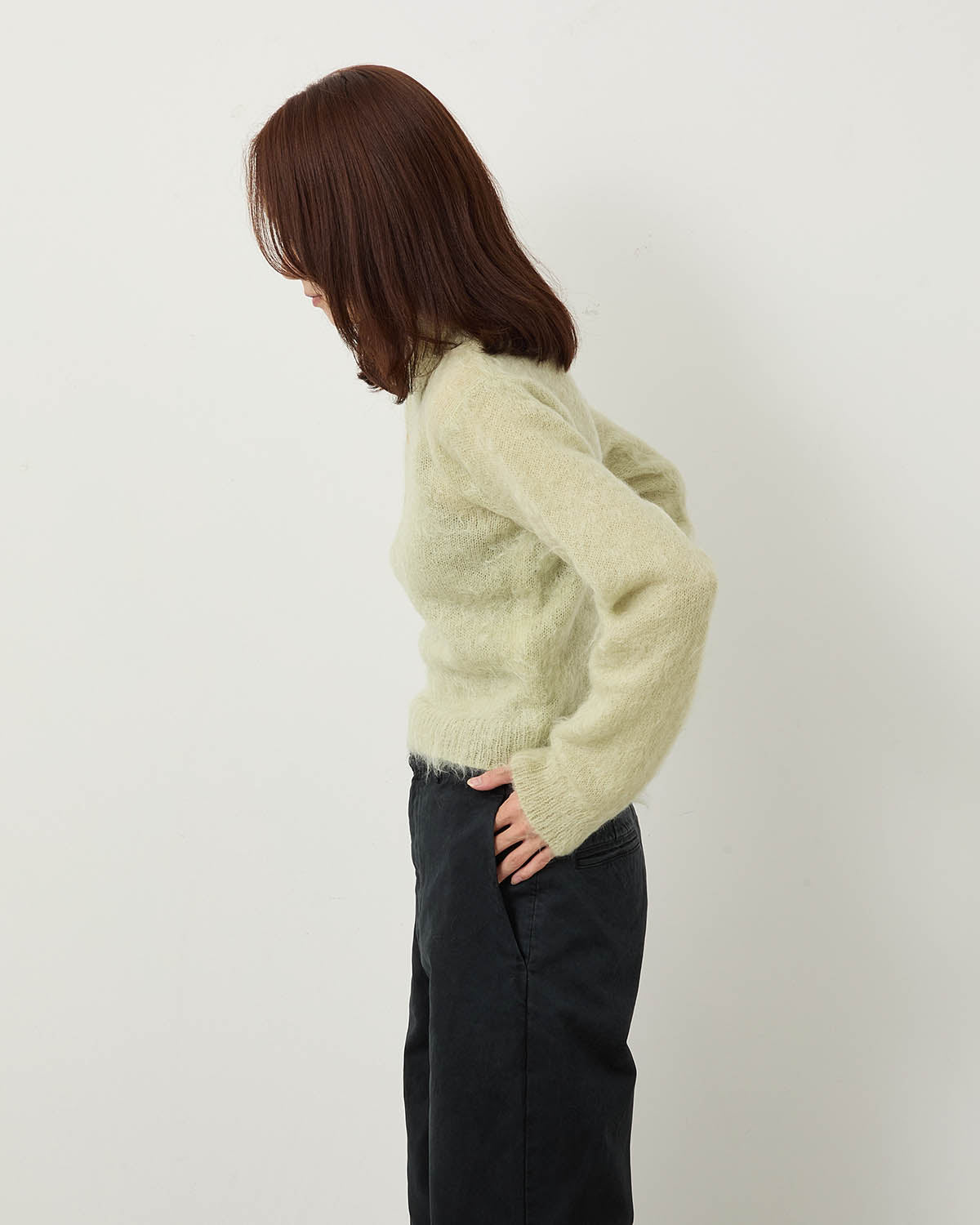 BRUSHED SUPER KID MOHAIR KNIT POLO (WOMEN'S)