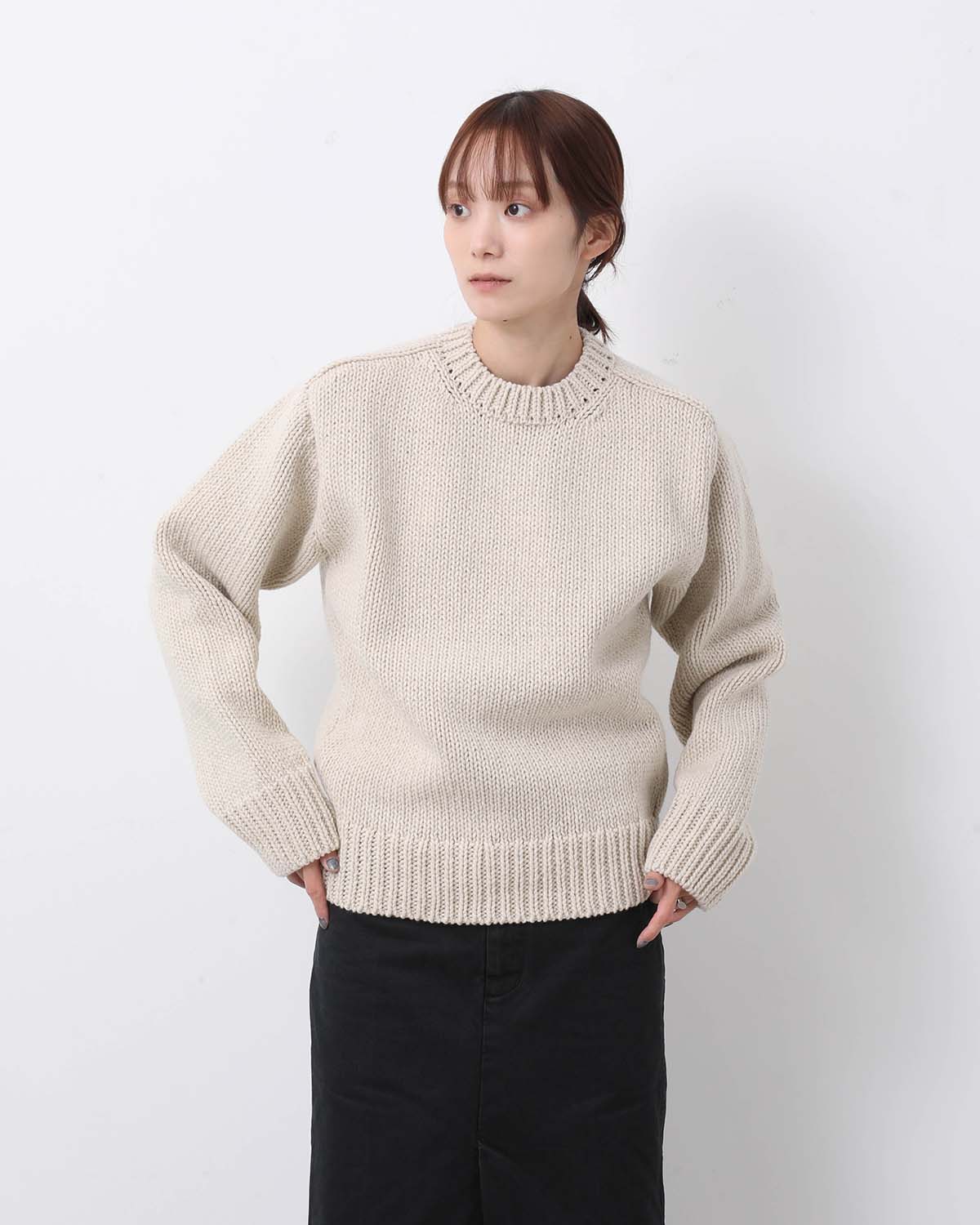 WOOL CASHMERE FELTED KNIT P/O