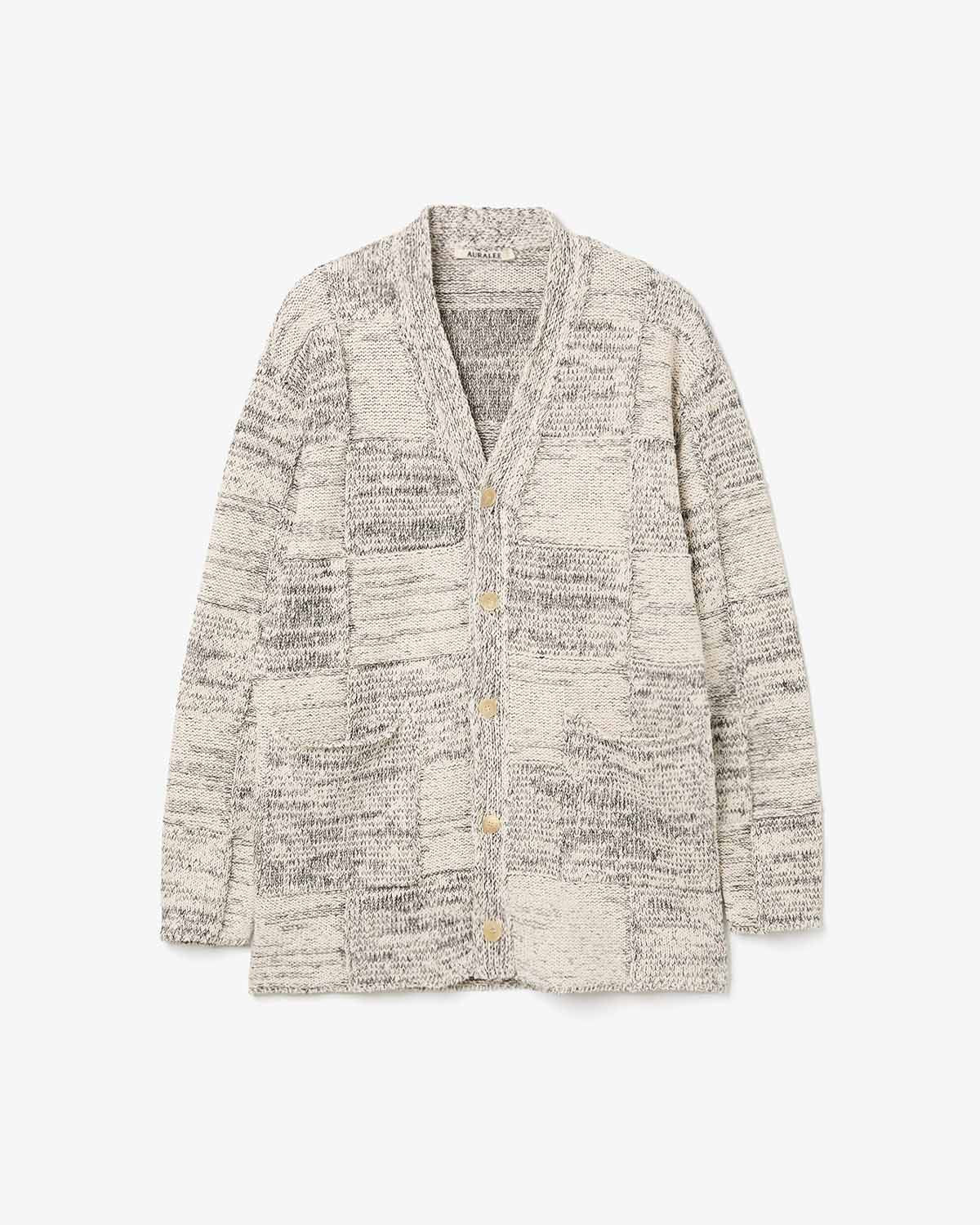 STRUCTURED COTTON LINEN PANEL KNIT CARDIGAN (WOMEN'S)