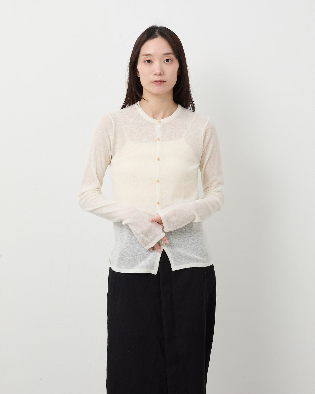 SHEER CASHMERE KNIT CARDIGAN