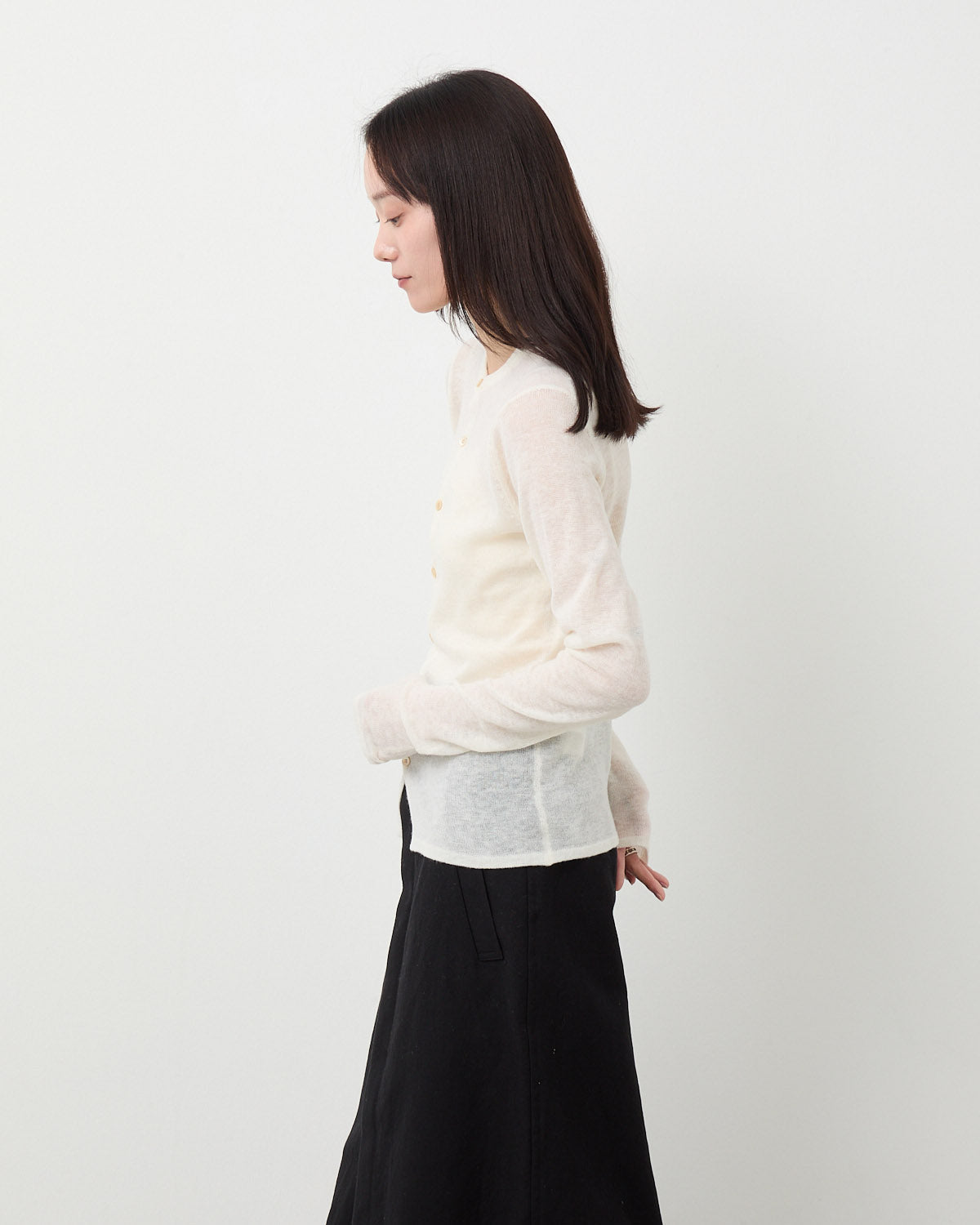 SHEER CASHMERE KNIT CARDIGAN