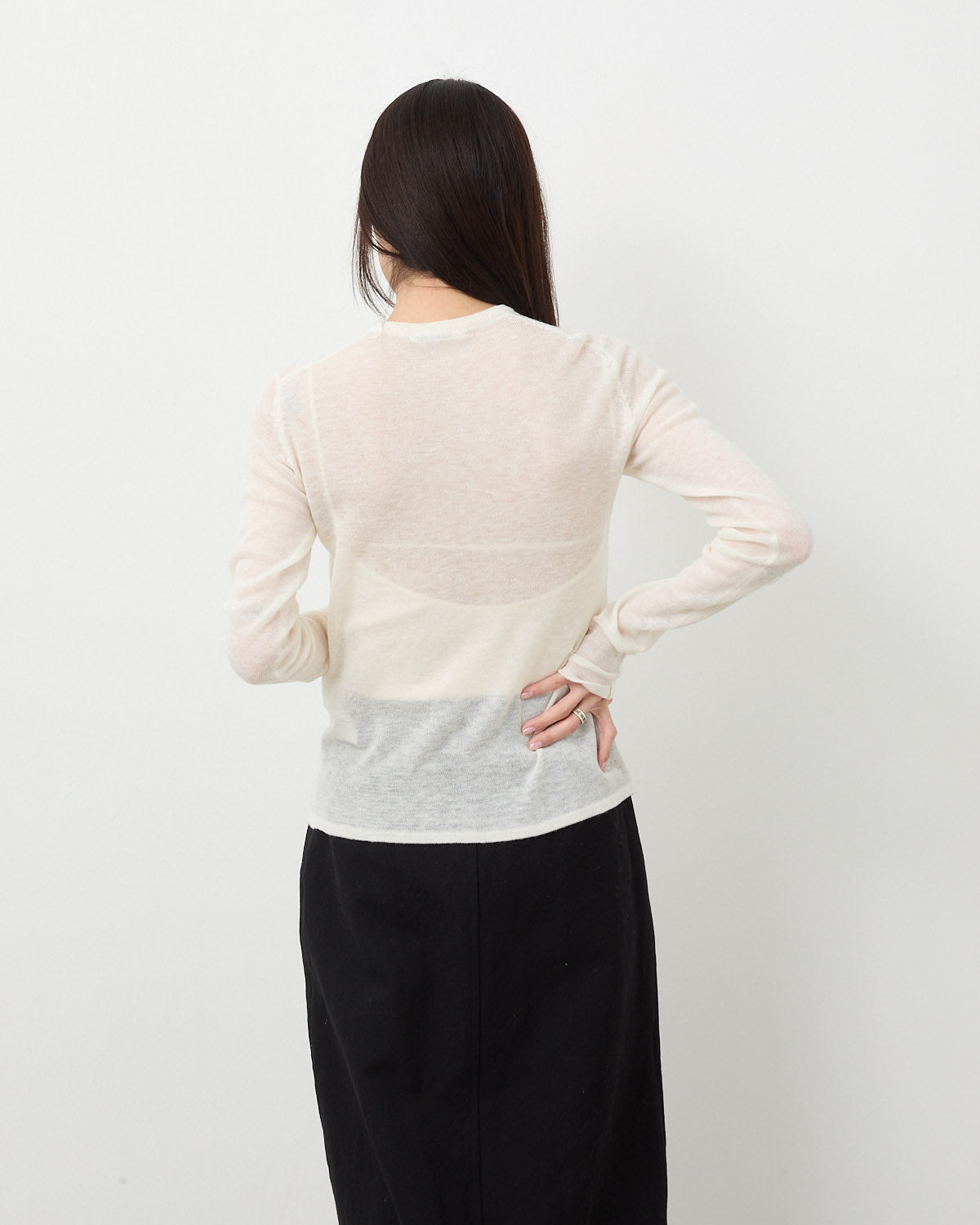 SHEER CASHMERE KNIT CARDIGAN