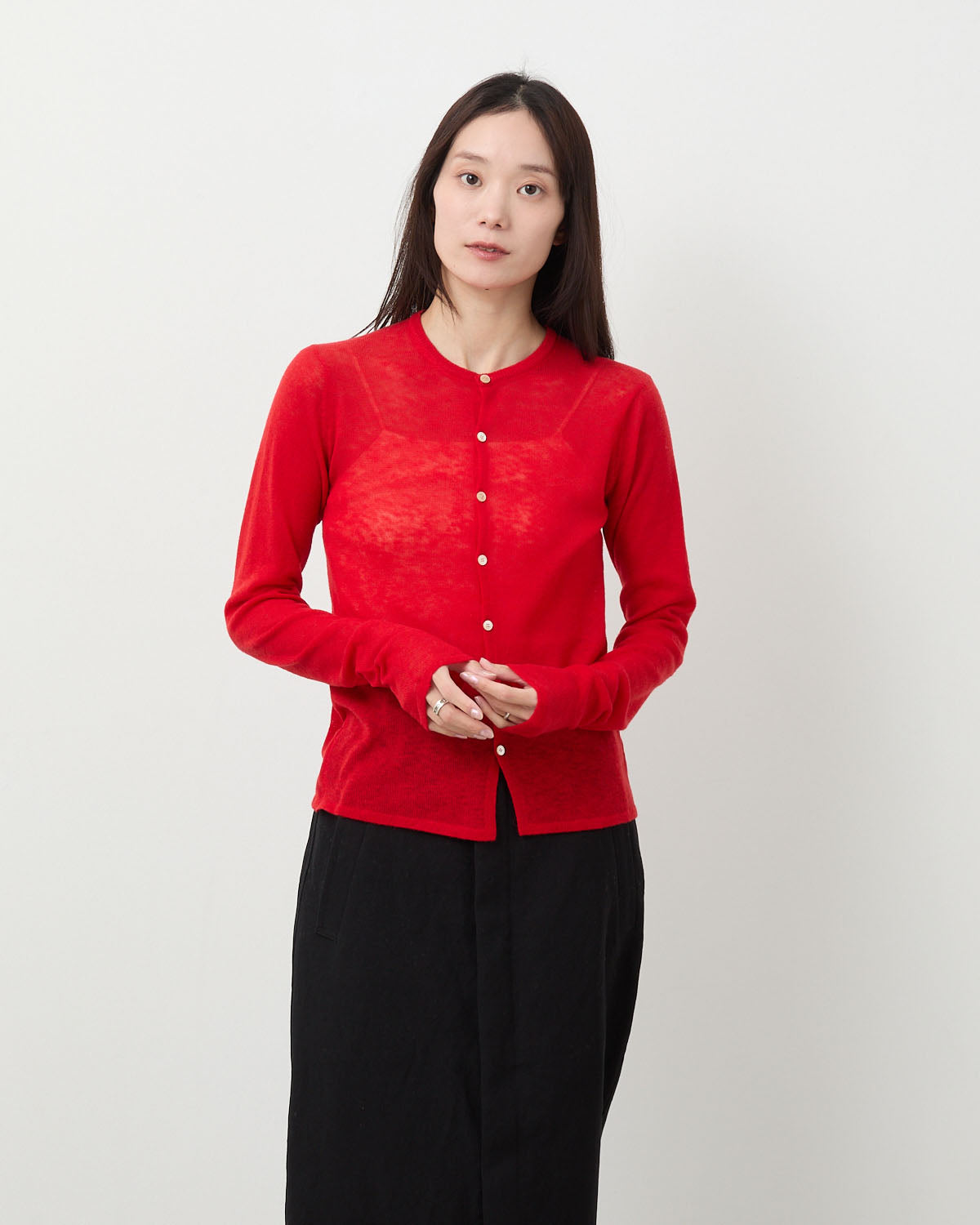 SHEER CASHMERE KNIT CARDIGAN