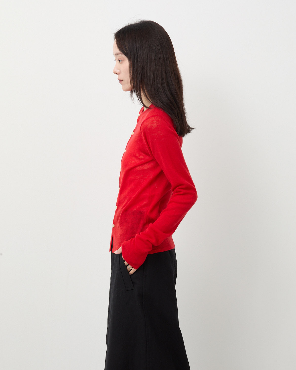 SHEER CASHMERE KNIT CARDIGAN