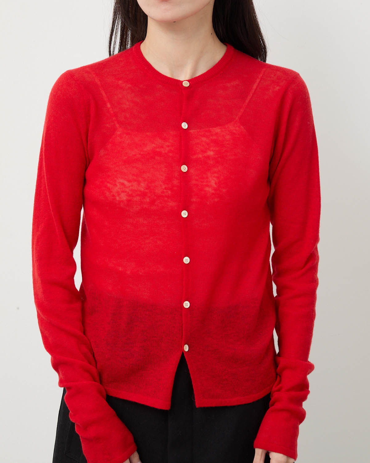 SHEER CASHMERE KNIT CARDIGAN