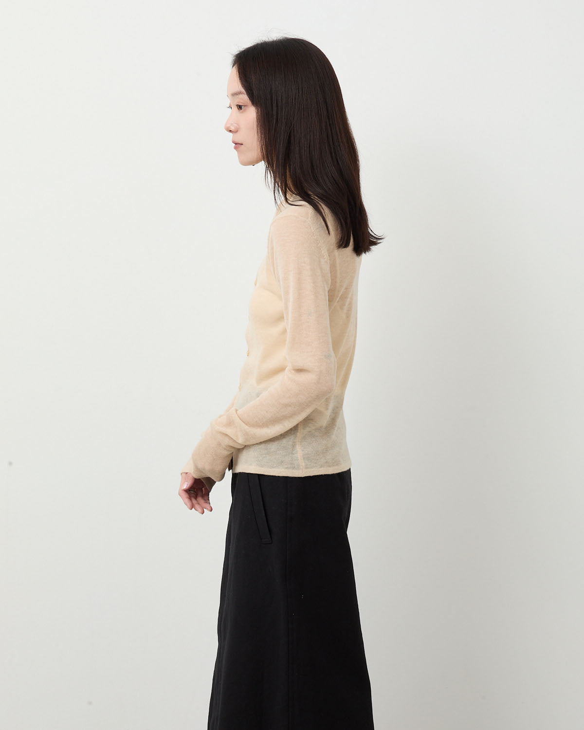 SHEER CASHMERE KNIT CARDIGAN