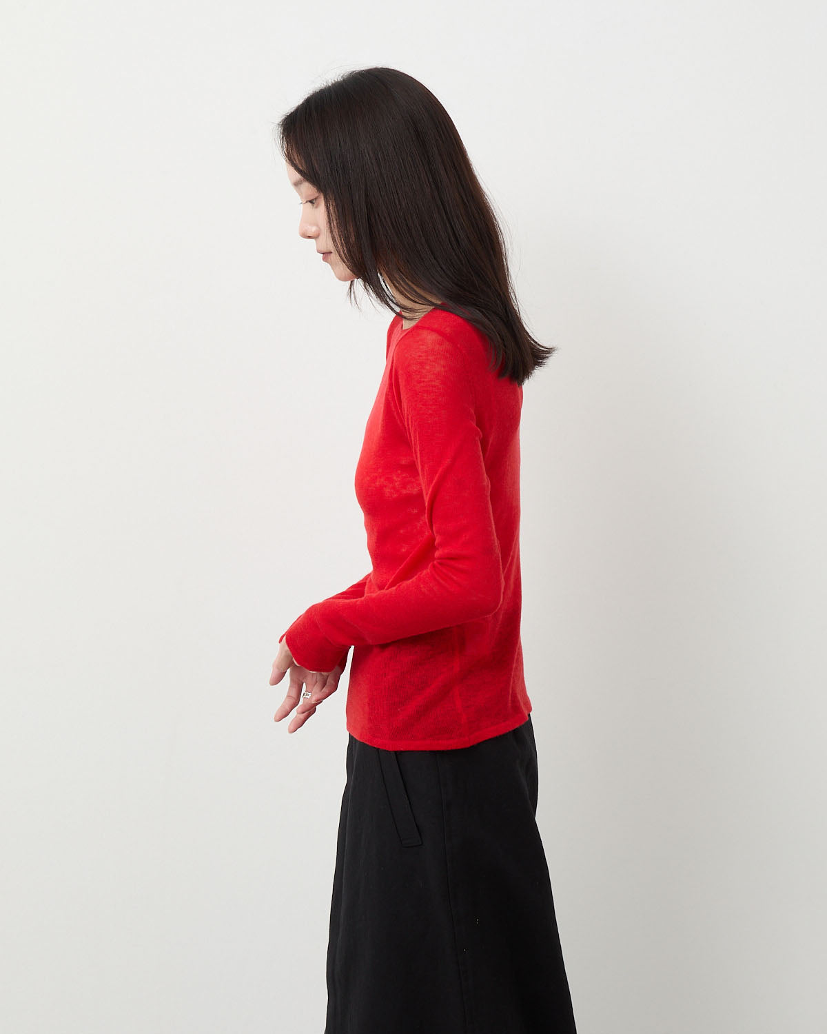 SHEER CASHMERE KNIT BOAT NECK P/O