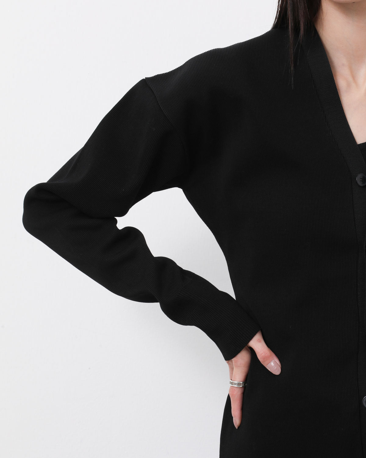 HIGH GAUGE TUCK RIB KNIT CARDIGAN (WOMEN'S)