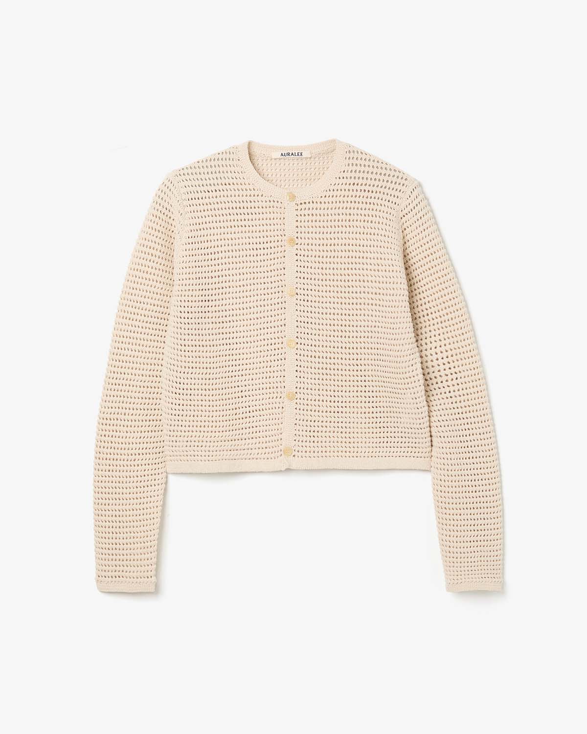 TUSSAH SILK COTTON MESH KNIT CARDIGAN