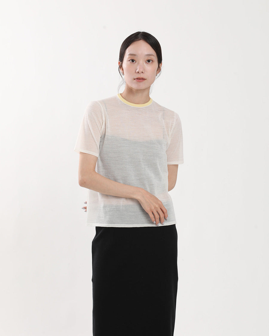 HARD TWIST HIGH GAUGE WOOL SILK KNIT TEE – COVERCHORD HARD TWIST HIGH GAUGE WOOL SILK KNIT TEE – COVERCHORD
