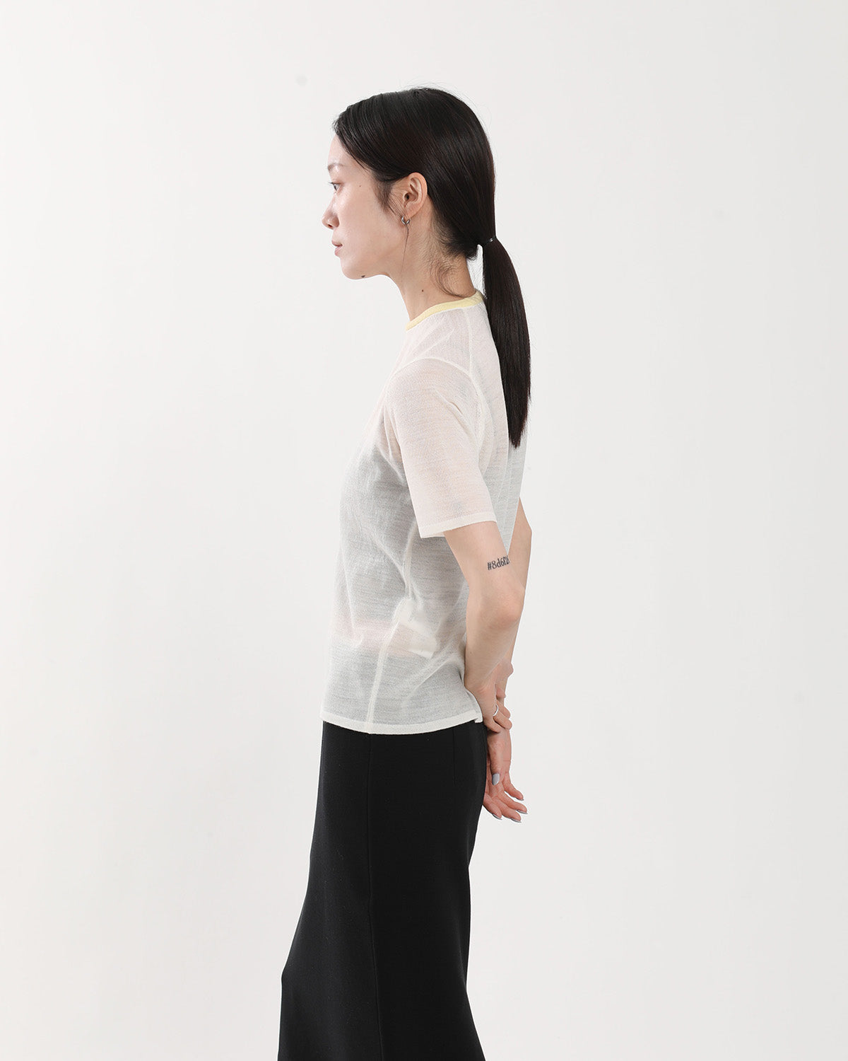 HARD TWIST HIGH GAUGE WOOL SILK KNIT TEE