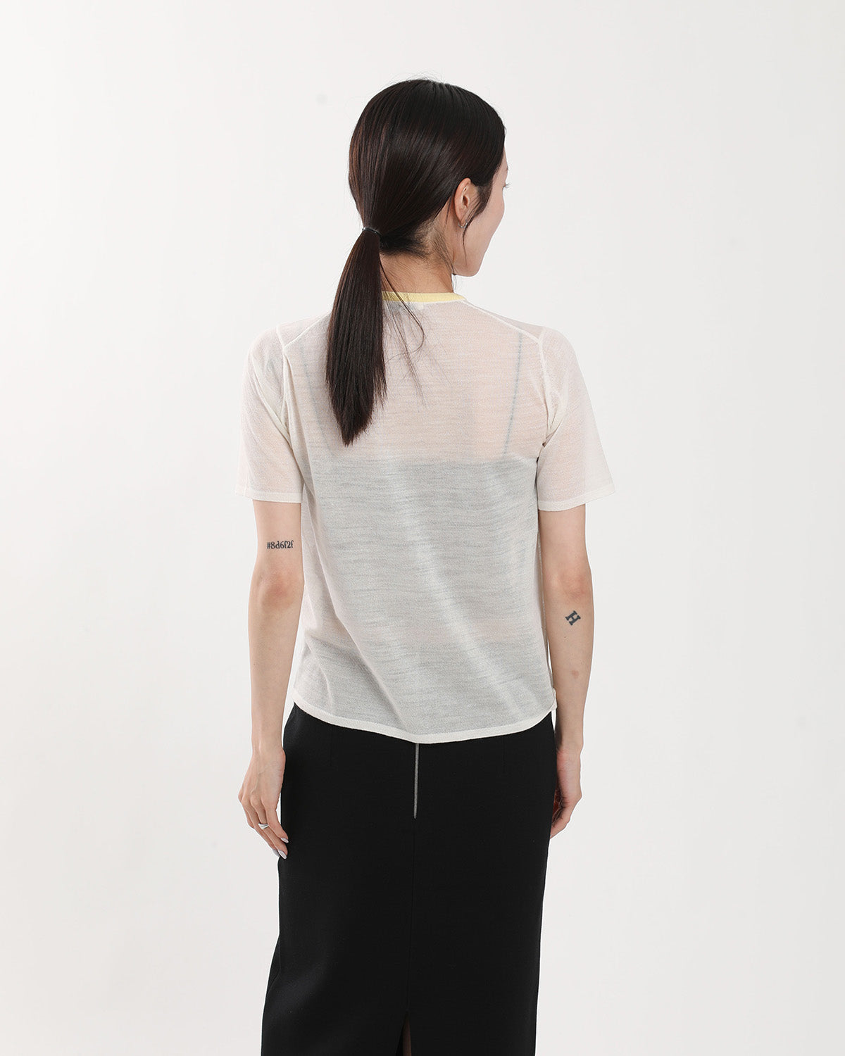 HARD TWIST HIGH GAUGE WOOL SILK KNIT TEE
