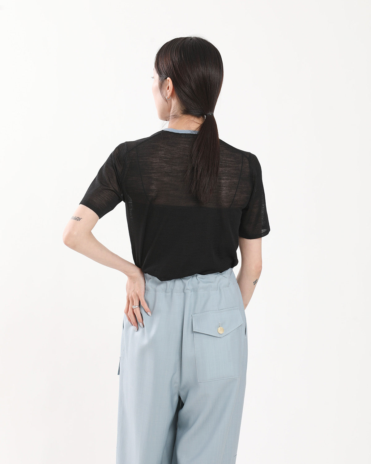 HARD TWIST HIGH GAUGE WOOL SILK KNIT TEE