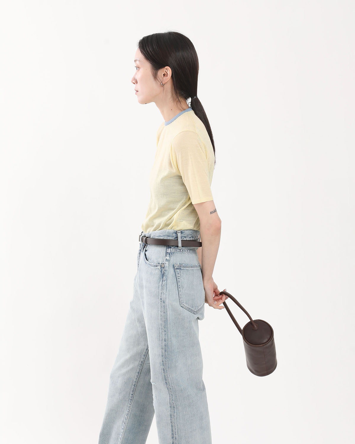 HARD TWIST HIGH GAUGE WOOL SILK KNIT TEE