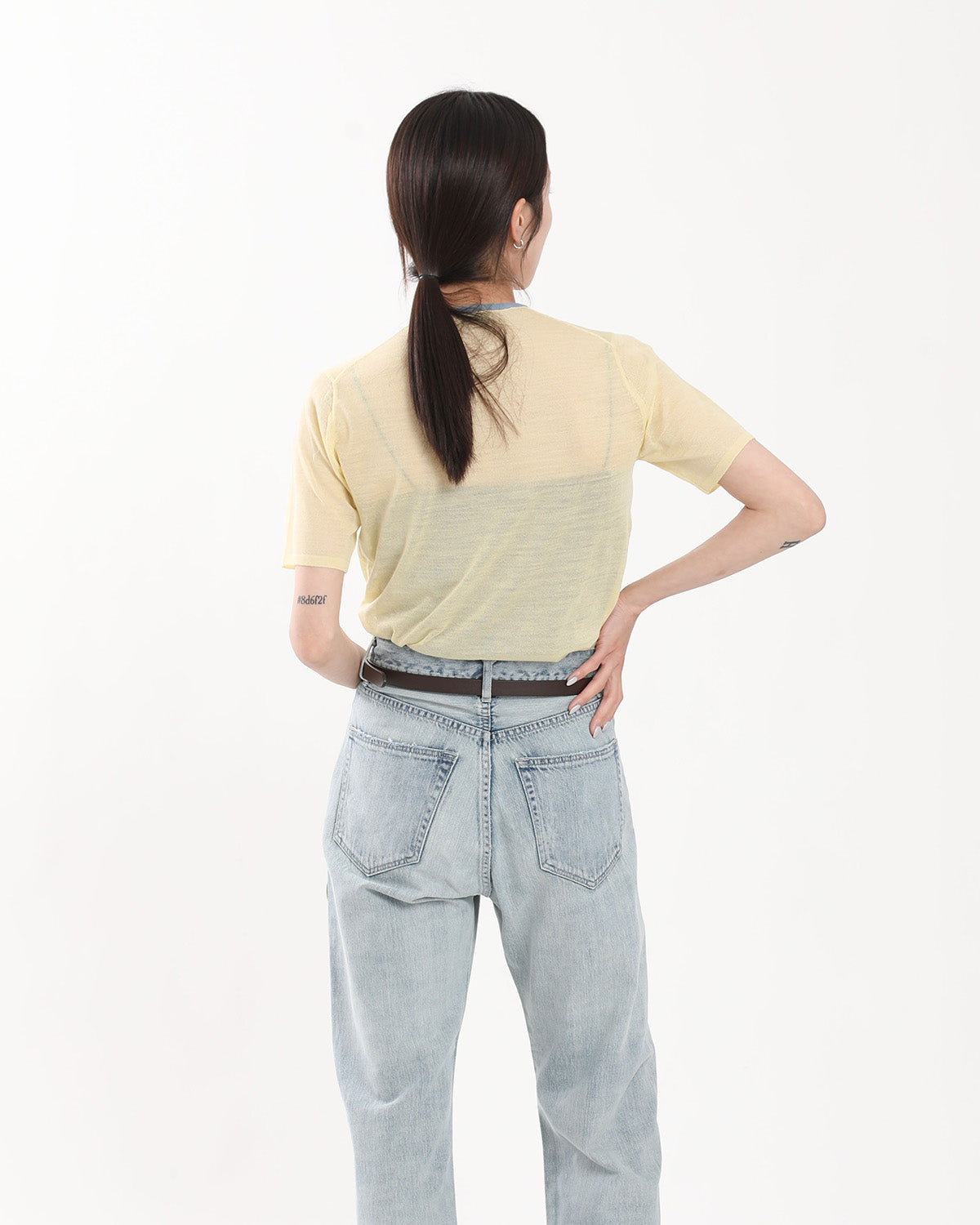 HARD TWIST HIGH GAUGE WOOL SILK KNIT TEE