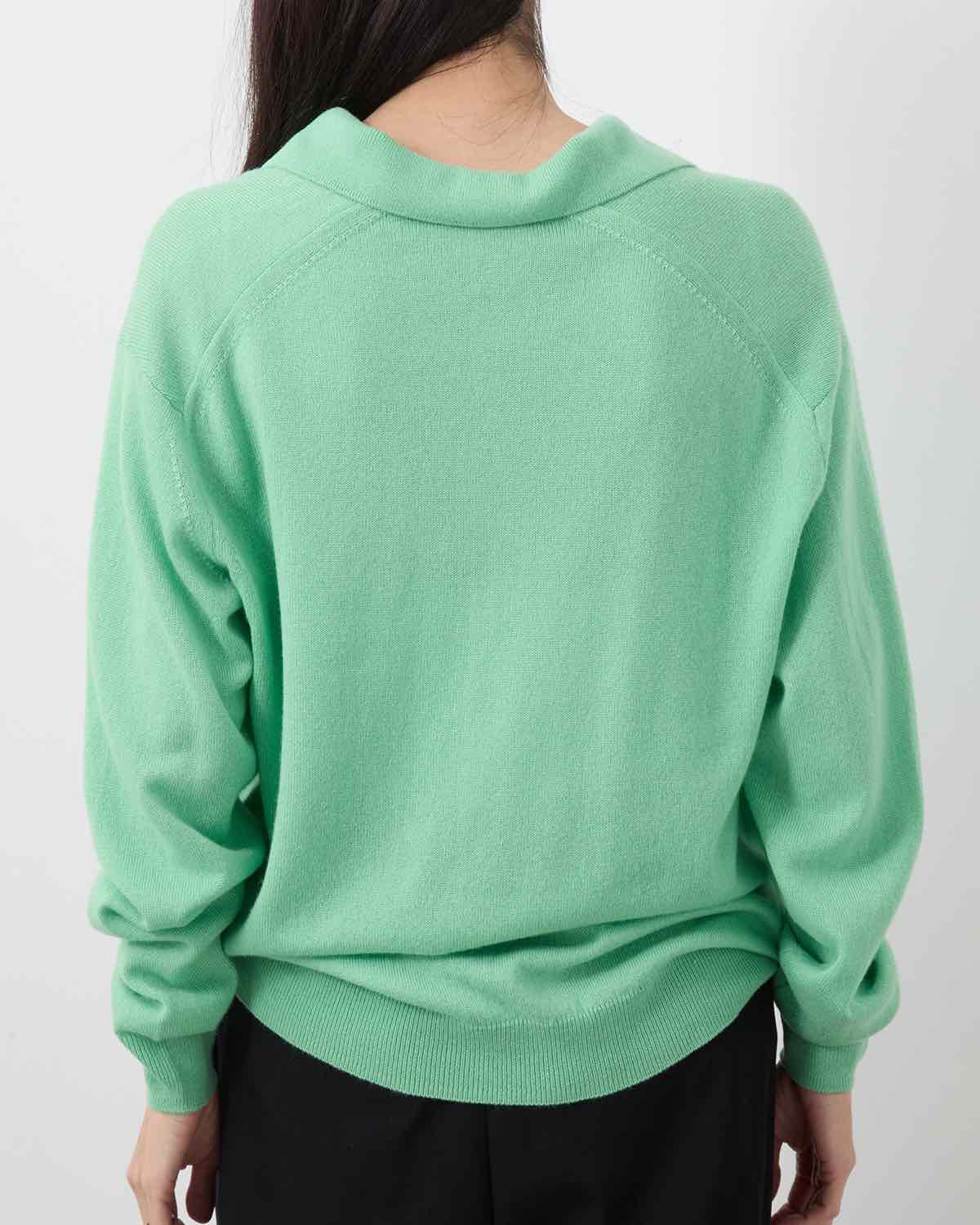 SUPER FINE CASHMERE SILK KNIT SKIPPER POLO