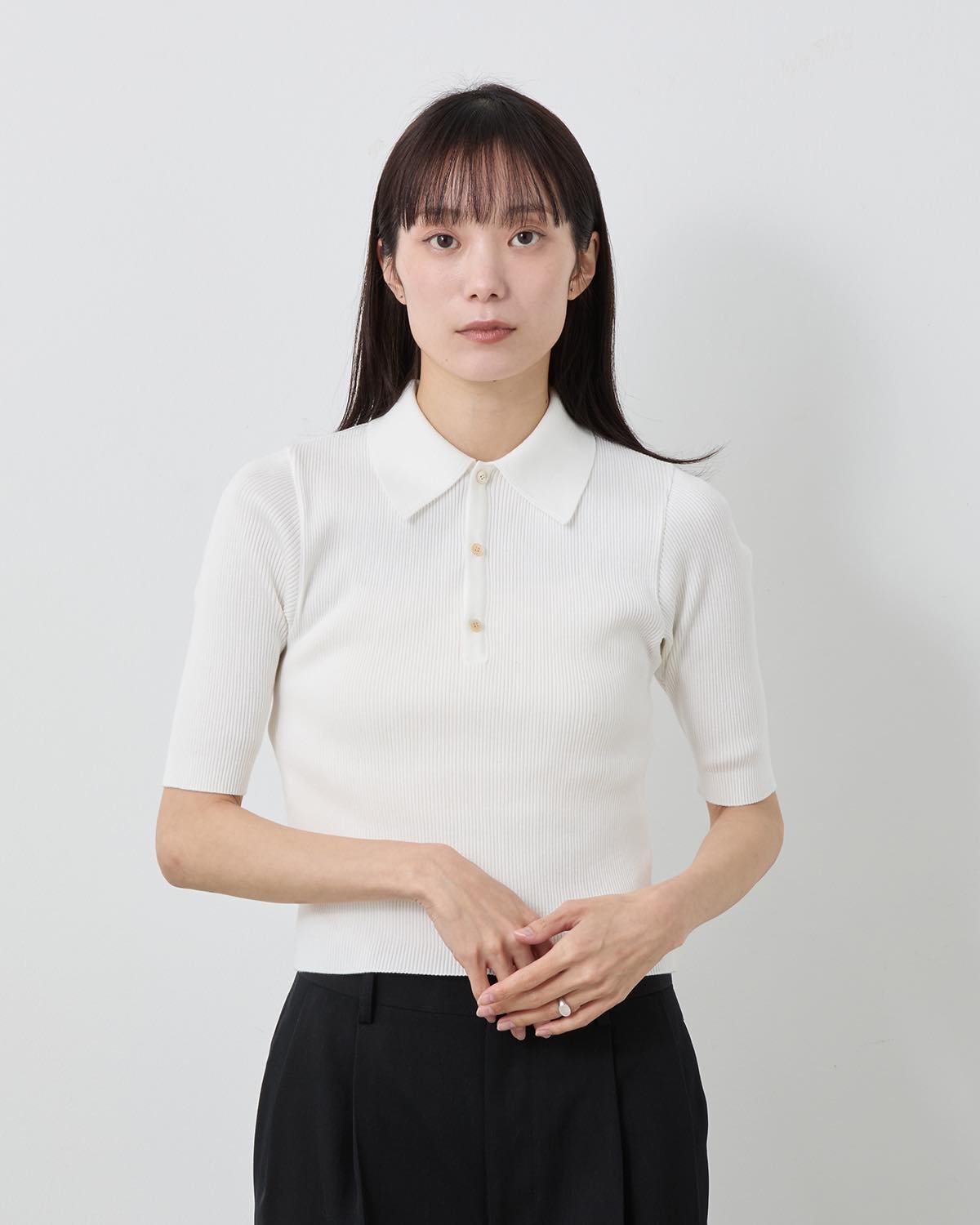 COTTON HIGH GAUGE RIB KNIT POLO