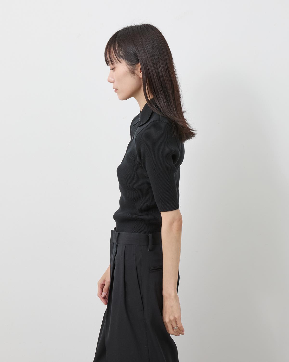 COTTON HIGH GAUGE RIB KNIT POLO