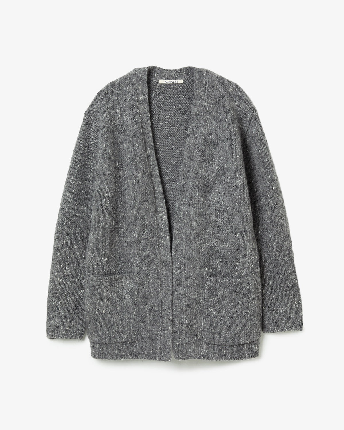 LOW-GAUGE HOMESPUN TWEED KNIT CARDIGAN