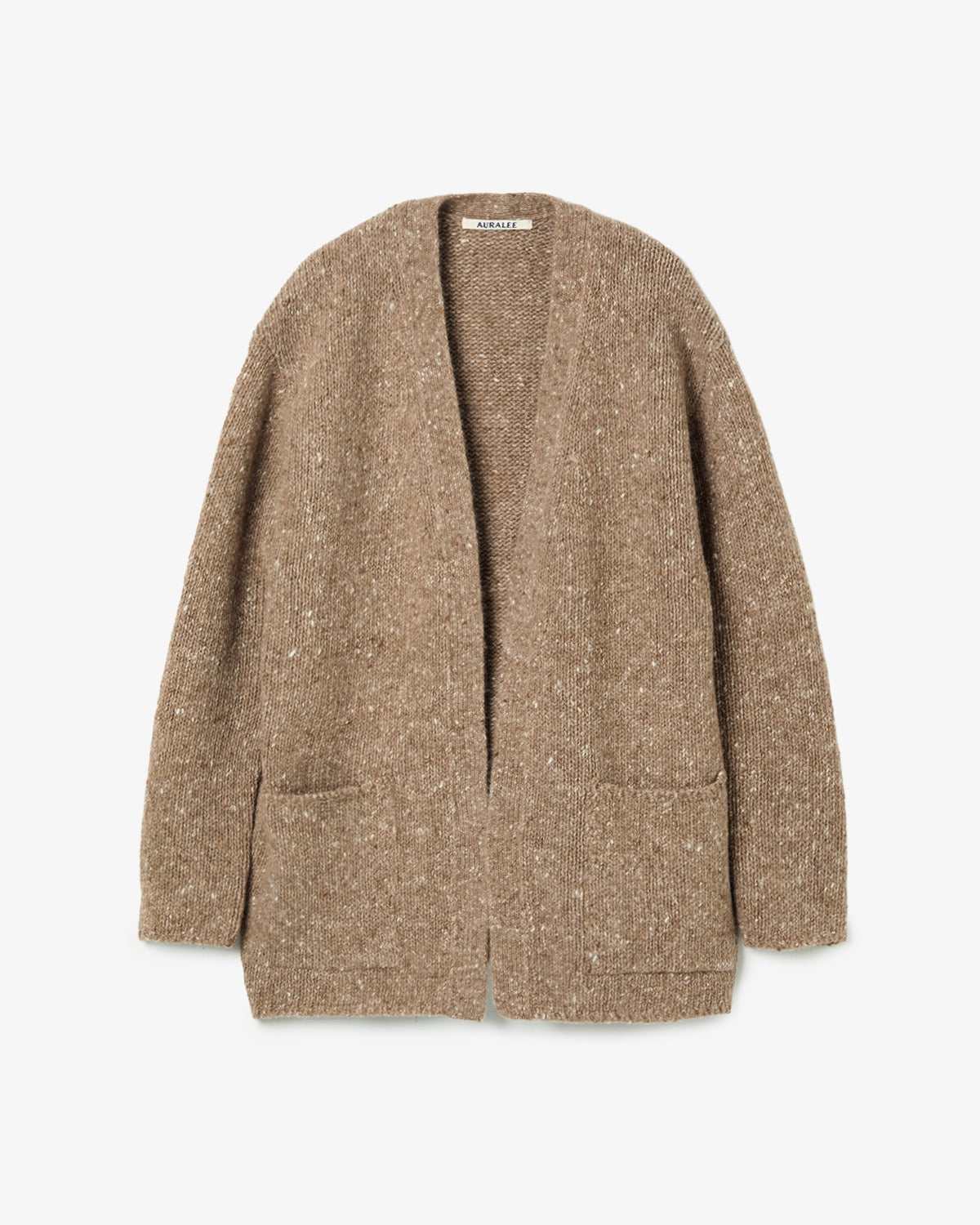 LOW-GAUGE HOMESPUN TWEED KNIT CARDIGAN