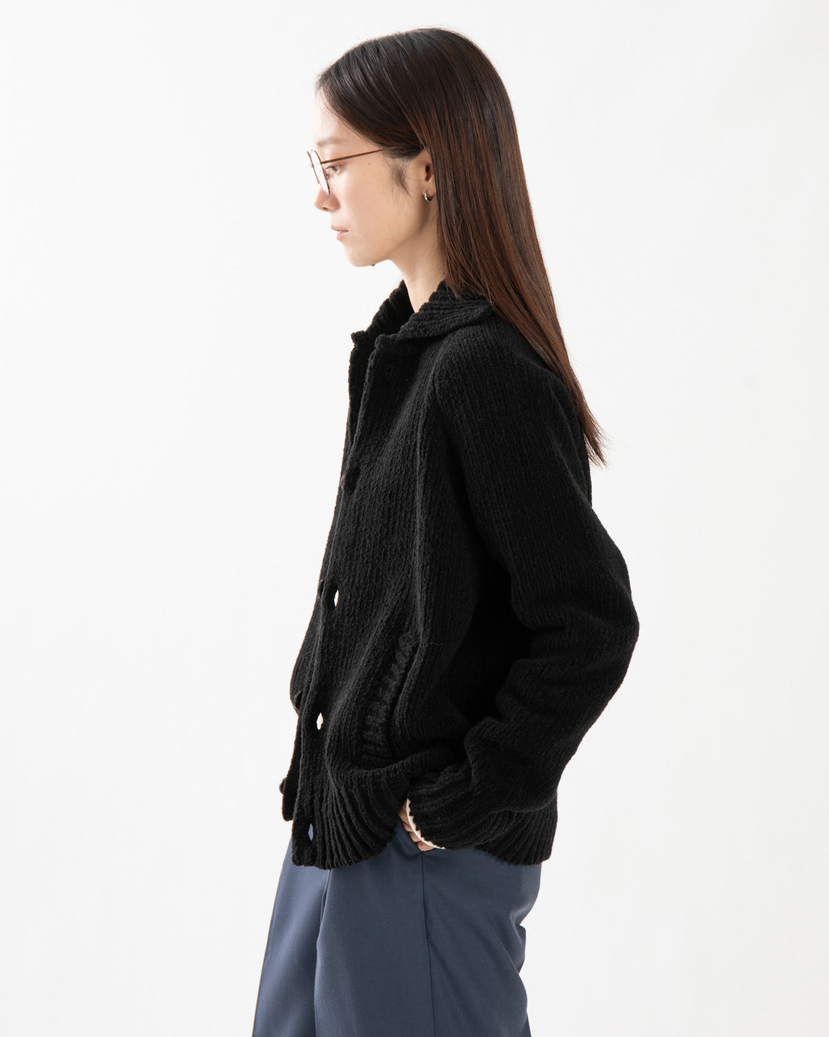 CASHMERE CHENILLE KNIT CARDIGAN